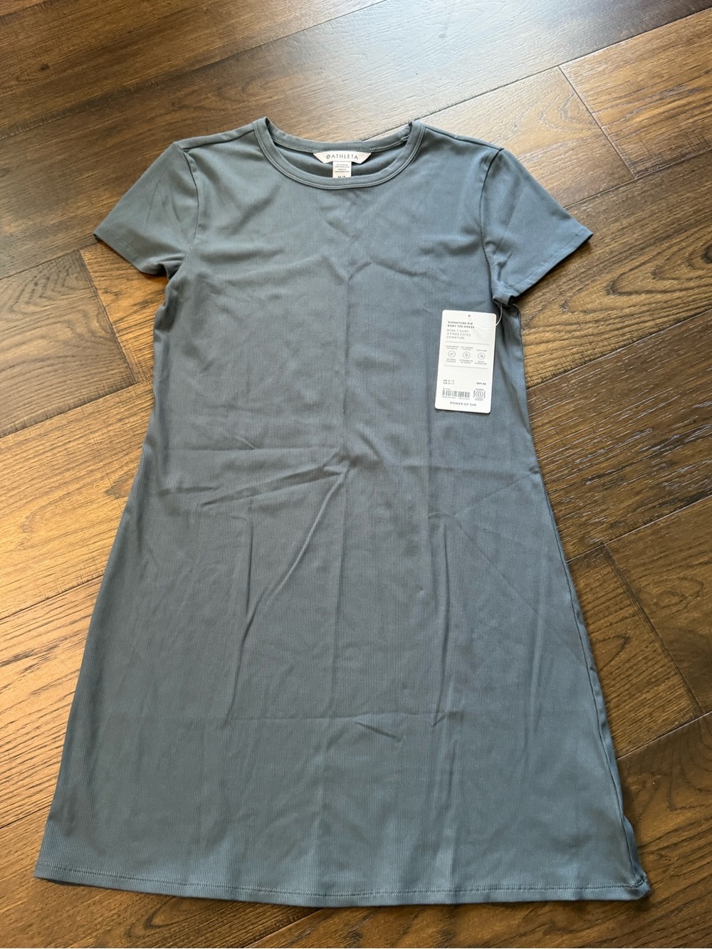 Athleta Slate Blue Short-Sleeve Mini Dress